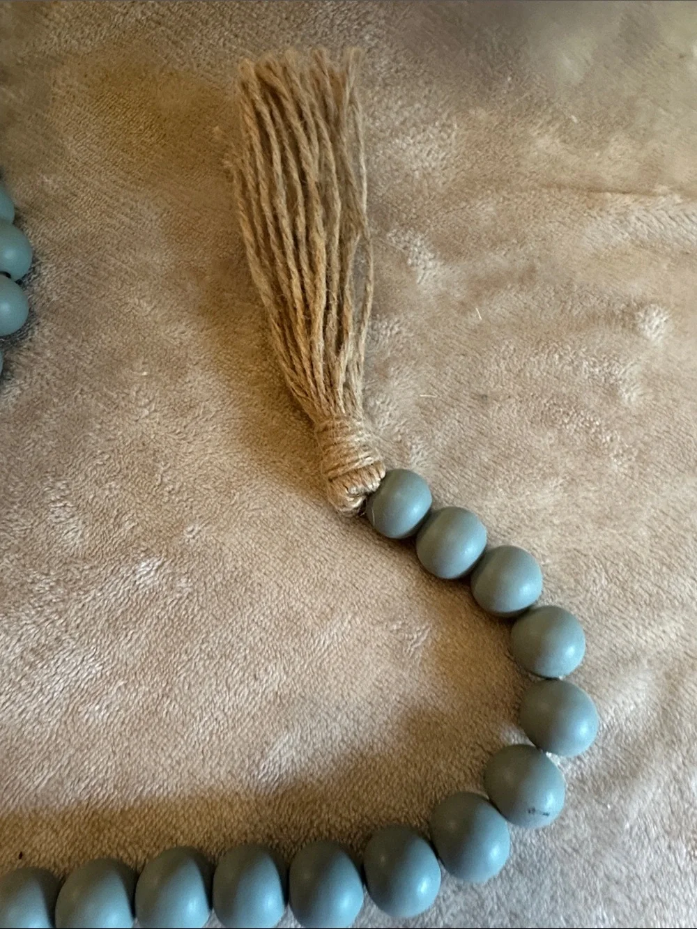 Hobby Lobby Pink Bunny Bead Garland with Green Beads and Tassels